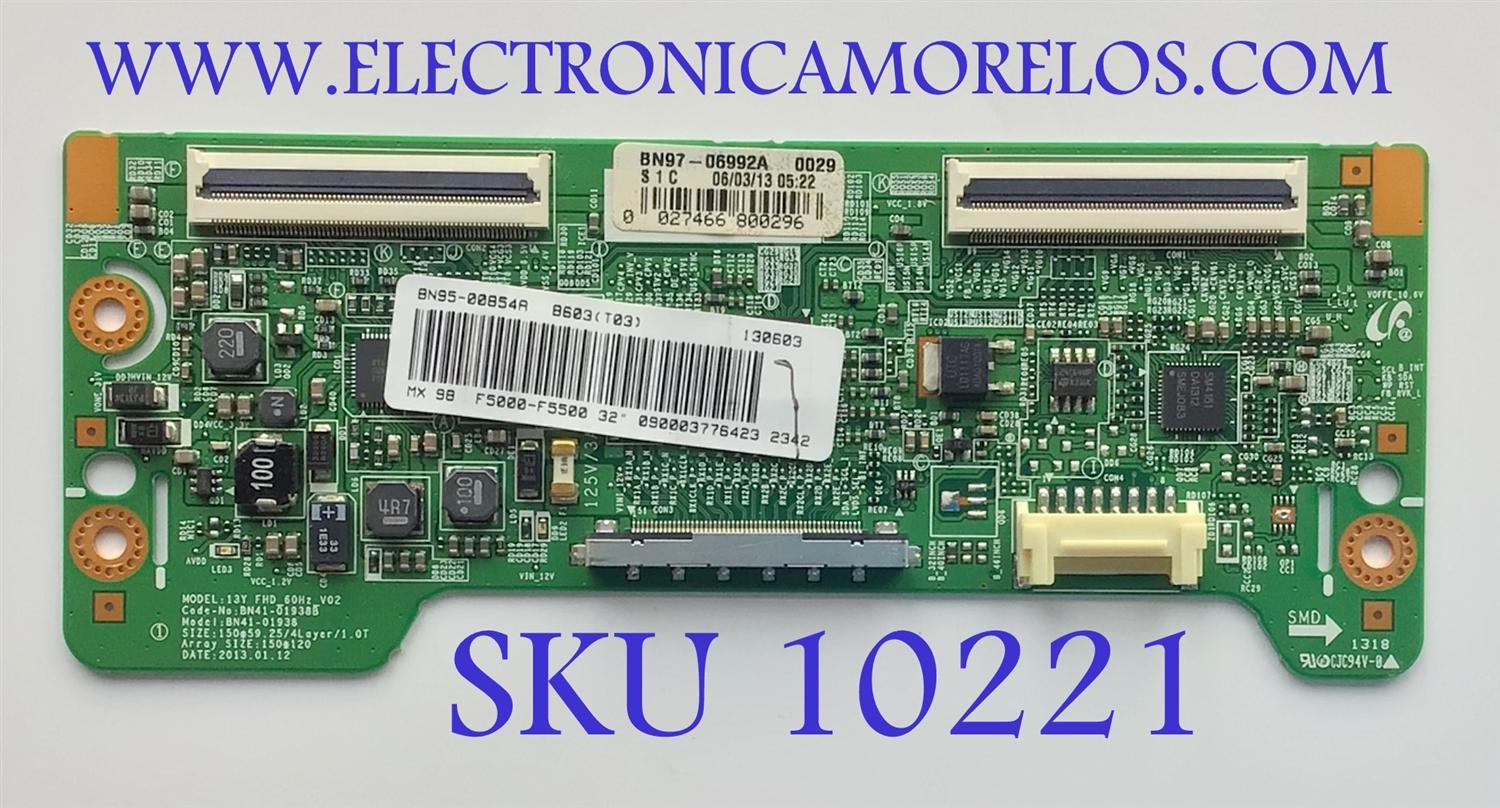 T-CON PARA TV SAMSUNG / NUMERO DE PARTE BN95-00854R / BN41-01938B / BN9500854R / 00854R / BN97-06992A / PANEL CY-PK270BNAV1F / LC27F398FWNXZA AA10